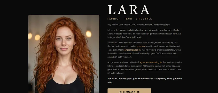 Startseite von iamlara.de